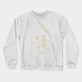 Aries Zodiac Constellation and Flowers - Astrology and Horoscope Crewneck Sweatshirt